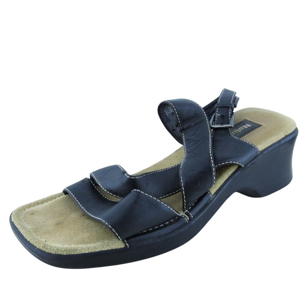 Naturalizer Women Ankle Strap Shoes Black Leather Buckle Size 6.5 Medium (B, M)